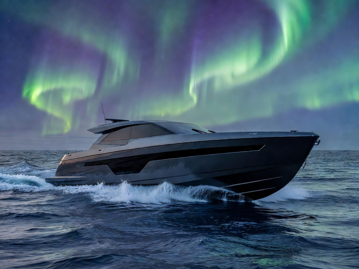 Aurora Stealth 48 Camping Yacht undergoing sea trial